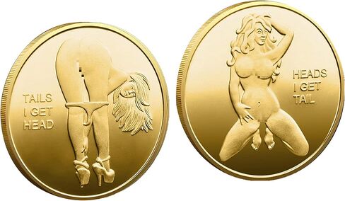2PCS Head and Tail Beautiful Woman Coins,Funny Adult Coins - Date Night GIF for Man, Boyfriend, Husband, Graduate, Groomsman,Collecting Coins (Gold) in Saudi Arabia