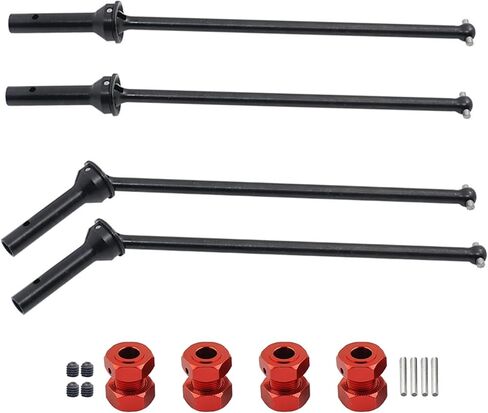 Steel Front Rear Drive Shaft CVD Axles Upgrades Part for Arrma 1/8 Kraton 6S BLX,Outcast 6S BLX,Notorious 6S BLX，RC Driveshafts CVD w/17mm Wheel Hex Hub 4 pcs/Set(Red) in Saudi Arabia