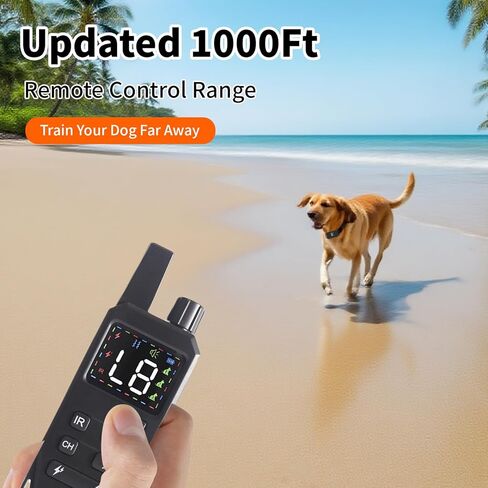 Dog Shock Collar Dog Training Collar with Remote Innovative IPX67 Waterproof with 6 Training Modes, Rechargeable E-Collar for All Breeds- Black in Saudi Arabia