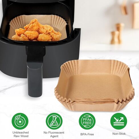 Prchment Paper for Beautiful 6 Qt Air Fryer, 100pcs Air Fryer Liners for Beautiful Air Fryer in Saudi Arabia