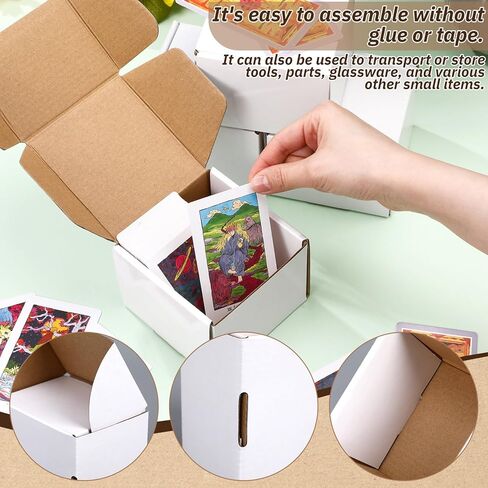 Eaasty 10 Pack Gaming Card Storage Box White Corrugated Cardboard Box Craft Gifts for Gaming Accessories Business Literature Mailing Packaging in Saudi Arabia