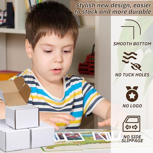 Eaasty 10 Pack Gaming Card Storage Box White Corrugated Cardboard Box Craft Gifts for Gaming Accessories Business Literature Mailing Packaging in Saudi Arabia