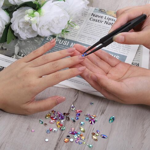 300 PCS AB Colorful Gems Jewels, Acrylic Flatback Rhinestones, Assorted Rhinestones for Crafting, DIY, Halloween Party Decorations (Muticolor Ab) in Saudi Arabia