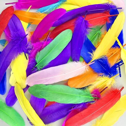 50 PCS Colorful Craft Artificial Feathers 3-6 Inches for DIY Crafting Art Accessories Party Decoration in Saudi Arabia