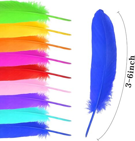 50 PCS Colorful Craft Artificial Feathers 3-6 Inches for DIY Crafting Art Accessories Party Decoration in Saudi Arabia