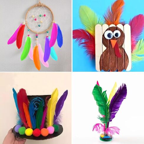 50 PCS Colorful Craft Artificial Feathers 3-6 Inches for DIY Crafting Art Accessories Party Decoration in Saudi Arabia