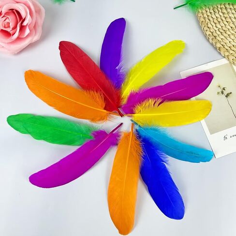 50 PCS Colorful Craft Artificial Feathers 3-6 Inches for DIY Crafting Art Accessories Party Decoration in Saudi Arabia