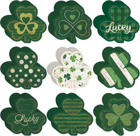 Fuutreo 108 Pcs Shamrock Cutouts St. Patricks Day Decorations 3.5 Inch Green Clover Cutouts Leaf Accents for Teacher Kids Classroom Bulletin Board Chalkboard Wall Decor in Saudi Arabia