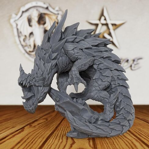 Tabletop Unpainted Miniatures - Spiked Depths Dragon RPG Figure for Dungeon Masters & RPG Gift - 28mm Scale DND Minis Figurine for Role Playing & Miniature Game - Delani The Depths Dragon (AS42) in Saudi Arabia