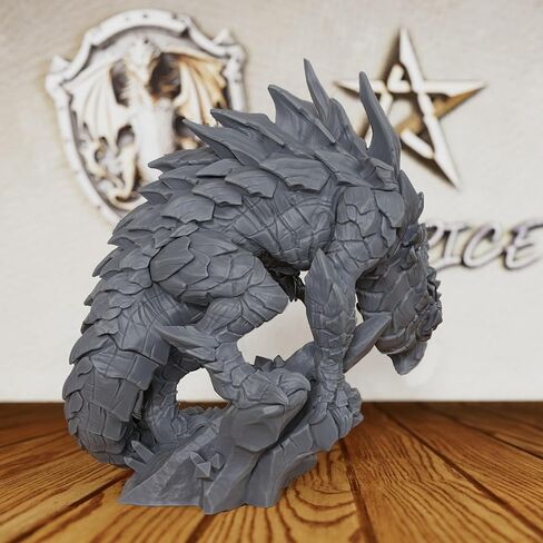 Tabletop Unpainted Miniatures - Spiked Depths Dragon RPG Figure for Dungeon Masters & RPG Gift - 28mm Scale DND Minis Figurine for Role Playing & Miniature Game - Delani The Depths Dragon (AS42) in Saudi Arabia