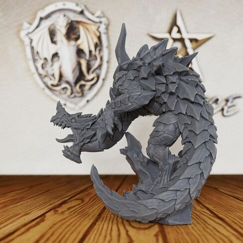Tabletop Unpainted Miniatures - Spiked Depths Dragon RPG Figure for Dungeon Masters & RPG Gift - 28mm Scale DND Minis Figurine for Role Playing & Miniature Game - Delani The Depths Dragon (AS42) in Saudi Arabia