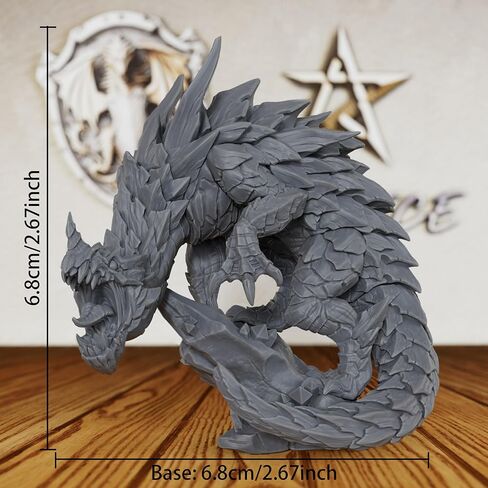 Tabletop Unpainted Miniatures - Spiked Depths Dragon RPG Figure for Dungeon Masters & RPG Gift - 28mm Scale DND Minis Figurine for Role Playing & Miniature Game - Delani The Depths Dragon (AS42) in Saudi Arabia