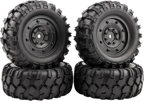 4 Pieces RC Rubber Tires Wheels Tyre Set Replacement Accessory Spare Parts 1/12 Scale H12P H12Y H12Y+ MN-82 MN-128 MN82S RC Rock Crawler Cars in Saudi Arabia