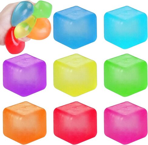 DIYDEC 24 Pcs Stress Cube Toys 8 Colors Slow Rising Stress Balls for Kids Classroom Prizes Goodie Bags Squeeze Stretch Fidget Balls for Party Favors Adults Stress Relief in Saudi Arabia