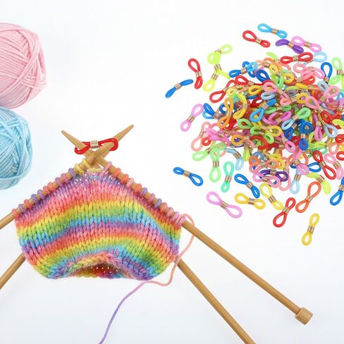 60 Pcs Knitting Needle Stoppers Stitch Stopper Knitting Needle Hugger Needles Minder Project Keeper Knittings Crochet Supplies Double Hole Needles Point Protectors Knittings Tools in Saudi Arabia