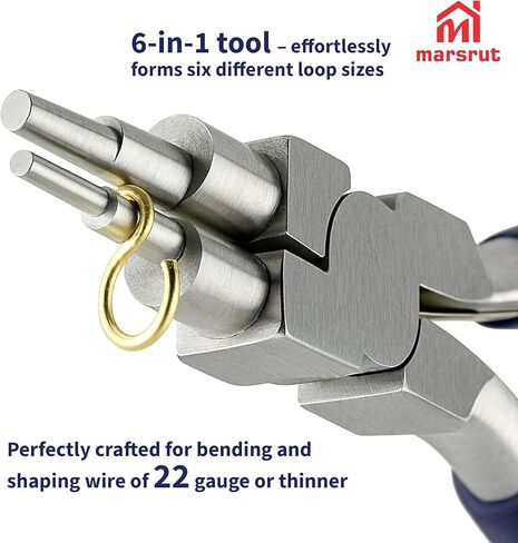 6 In 1 Wire Bending Pliers With Non-Slip Handle, Bail Looping Forming Pliers for Jewelry Making for 2mm - 9mm Loops,Hooks and Jump Rings, Heavy Duty Forming Bends, Wire Wrapping German Stainless in Saudi Arabia