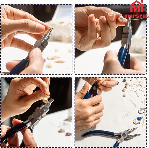 6 In 1 Wire Bending Pliers With Non-Slip Handle, Bail Looping Forming Pliers for Jewelry Making for 2mm - 9mm Loops,Hooks and Jump Rings, Heavy Duty Forming Bends, Wire Wrapping German Stainless in Saudi Arabia