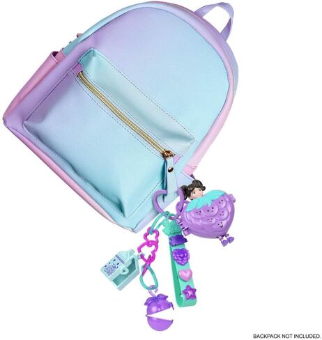 Polly Pocket Dolls & Pets Bracelet Keychain Playset, Fruit Themed Fashion Accessories and Bag Charms, Wearable Compact in Saudi Arabia