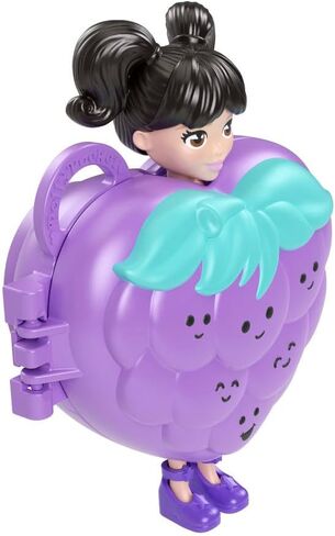 Polly Pocket Dolls & Pets Bracelet Keychain Playset, Fruit Themed Fashion Accessories and Bag Charms, Wearable Compact in Saudi Arabia