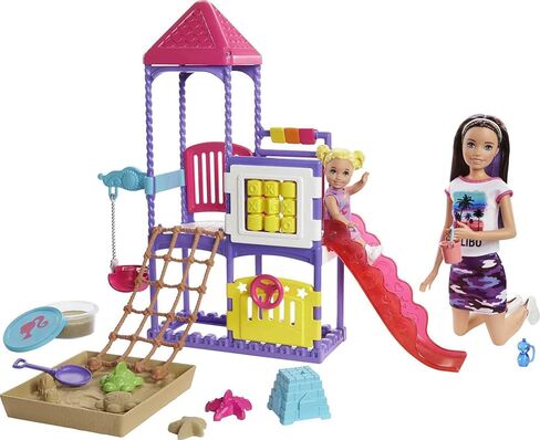 Barbie Skipper Babysitters Inc. Climb 'n Explore Playground Dolls & Playset with Babysitting Skipper Doll, Toddler Doll, Play Station, Moldable Sand & Accessories for Kids 3 to 7 Years Old in Saudi Arabia