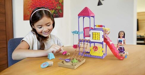 Barbie Skipper Babysitters Inc. Climb 'n Explore Playground Dolls & Playset with Babysitting Skipper Doll, Toddler Doll, Play Station, Moldable Sand & Accessories for Kids 3 to 7 Years Old in Saudi Arabia