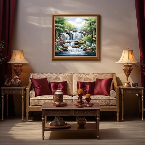 51buyoutgo 11CT Stamped Cross Stitch Kits for Adults - 16x16 in Beginner Embroidery Kit with Funny Easy Washable Stream Pattern, Pre Printed Fabric, Fit for DIY Home Decor, Mom Gifts & Stress Relief in Kuwait