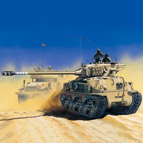 Academy Hobby Model Kit – 1/35 M51 Super Sherman, Realistic IDF Heavy Tank with Crew Figures in Saudi Arabia