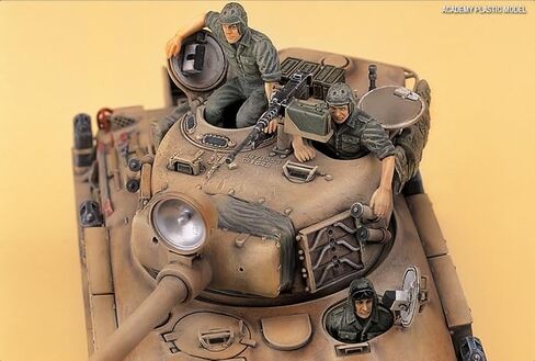 Academy Hobby Model Kit – 1/35 M51 Super Sherman, Realistic IDF Heavy Tank with Crew Figures in Saudi Arabia