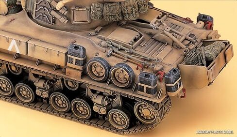 Academy Hobby Model Kit – 1/35 M51 Super Sherman, Realistic IDF Heavy Tank with Crew Figures in Saudi Arabia