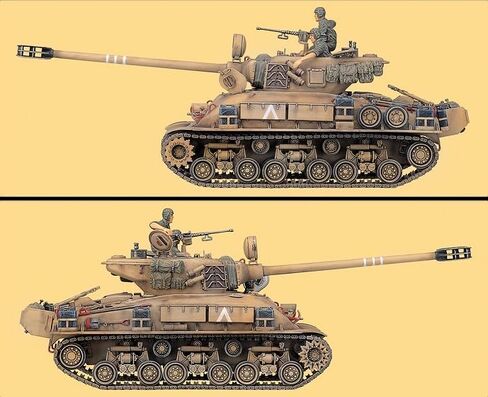 Academy Hobby Model Kit – 1/35 M51 Super Sherman, Realistic IDF Heavy Tank with Crew Figures in Saudi Arabia