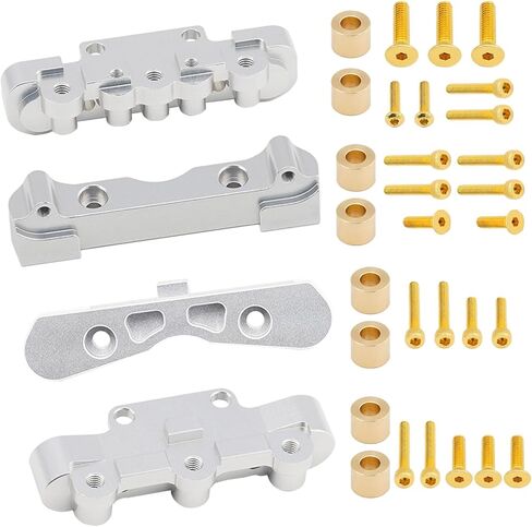 CNC 7075 سبائك الألومنيوم الأمامي والخلفي السفلي الذراع تعليق شماعات جبل مناسبة لArrma 1/7 Felony Mojave 6s BLX ترقيات جزء (فضي) in Kuwait