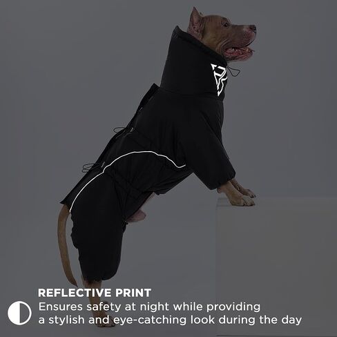 Dog Snowsuit 4XL (Chest 26.77in Back 19.68in), Insulated Full Body Winter Dog Suit with Legs, Water-Resistant Windproof Reflective, 2-Way Back Zipper, Harness Opening in Saudi Arabia