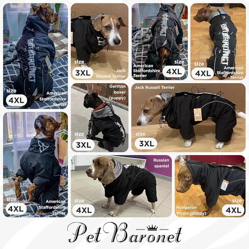 Dog Snowsuit 4XL (Chest 26.77in Back 19.68in), Insulated Full Body Winter Dog Suit with Legs, Water-Resistant Windproof Reflective, 2-Way Back Zipper, Harness Opening in Saudi Arabia
