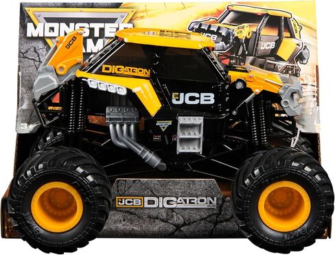 Monster Jam، شاحنة الوحش JCB DIGatron الرسمية، مركبة مصبوبة لهواة التجميع، مقياس 1:24، ألعاب أطفال للأولاد والبنات من سن 3 سنوات فما فوق in Saudi Arabia