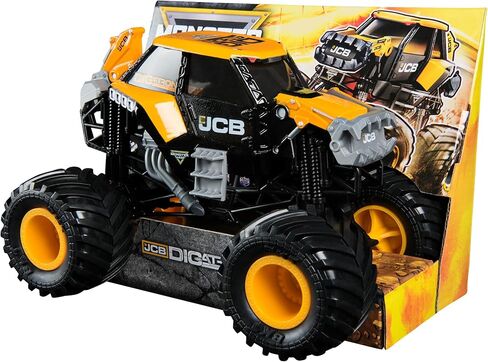 Monster Jam، شاحنة الوحش JCB DIGatron الرسمية، مركبة مصبوبة لهواة التجميع، مقياس 1:24، ألعاب أطفال للأولاد والبنات من سن 3 سنوات فما فوق in Saudi Arabia