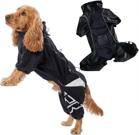 Dog Snowsuit 4XL (Chest 26.77in Back 19.68in), Insulated Full Body Winter Dog Suit with Legs, Water-Resistant Windproof Reflective, 2-Way Back Zipper, Harness Opening in Saudi Arabia