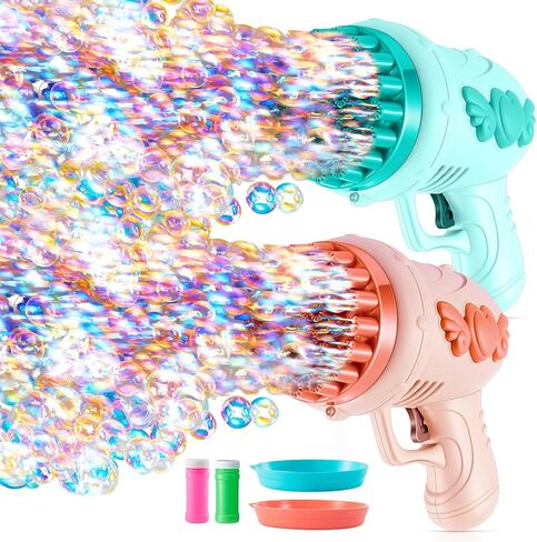 ShinyRelief 4 Pack Wedding Bubble Guns 32 Holes with Light, Bottles Solution, Romantic Bubble Maker for Outdoor Ceremony, Wedding Party Favors, Photo Props, Reception Entertainment (Pink) in Saudi Arabia