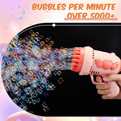 ShinyRelief 4 Pack Wedding Bubble Guns 32 Holes with Light, Bottles Solution, Romantic Bubble Maker for Outdoor Ceremony, Wedding Party Favors, Photo Props, Reception Entertainment (Pink) in Saudi Arabia