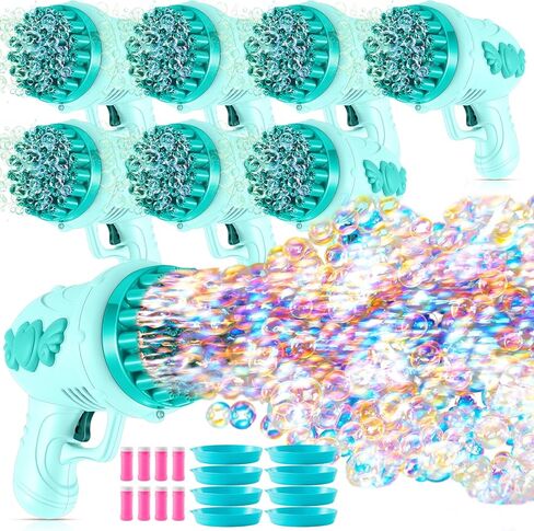 ShinyRelief 4 Pack Wedding Bubble Guns 32 Holes with Light, Bottles Solution, Romantic Bubble Maker for Outdoor Ceremony, Wedding Party Favors, Photo Props, Reception Entertainment (Pink) in Saudi Arabia