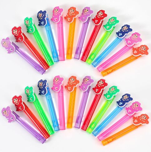 24PCS Mermaid Bubble Wand for Party Favors Decorations Supplies Classroom Prizes Valentines Easter Christmas Bags Basket Stuffers Gifts in Saudi Arabia