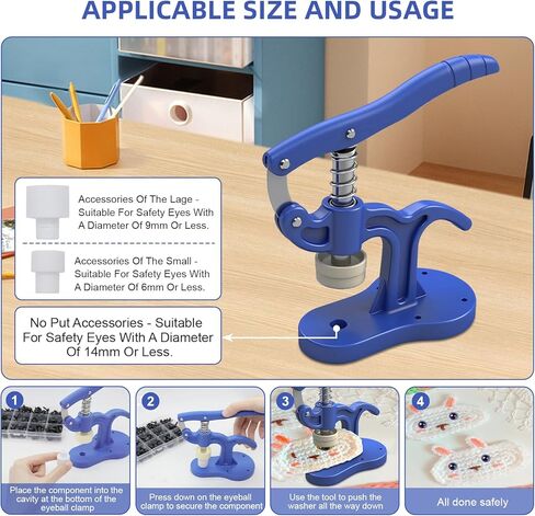 Nyuemystery Safety Eyes Tool Professional for Large Eyes & Nose Installation, Amigurumi Crochet Doll Animal Stuffed Plush Making Supplies with Effortless Grip (5-45mm) in Kuwait