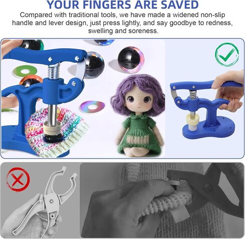 Nyuemystery Safety Eyes Tool Professional for Large Eyes & Nose Installation, Amigurumi Crochet Doll Animal Stuffed Plush Making Supplies with Effortless Grip (5-45mm) in Kuwait
