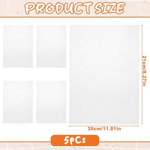 IANFAN Fursuit Eye Mesh، 5 قطع 0.5 مم من صفائح شبكية PVC بيضاء، 11.8 بوصة × 7.87 بوصة (30 سم × 21 سم) شبكات عيون قابلة للطباعة مقاومة للماء للقناع، والدعائم التنكرية، والبدلات، والحرف اليدوية in Kuwait