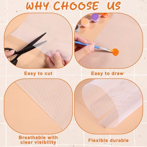 IANFAN Fursuit Eye Mesh، 5 قطع 0.5 مم من صفائح شبكية PVC بيضاء، 11.8 بوصة × 7.87 بوصة (30 سم × 21 سم) شبكات عيون قابلة للطباعة مقاومة للماء للقناع، والدعائم التنكرية، والبدلات، والحرف اليدوية in Kuwait