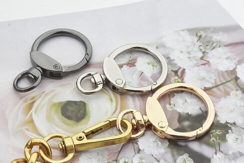 30Pcs Round Spring Snap Hooks with Swivel Ring, BetterJonny Inside Diameter 23mm Round Spring Keyrings Buckle Snap Clip Trigger for Keychain Bags Purse Craft DIY Accessories(3 Colors) in Saudi Arabia