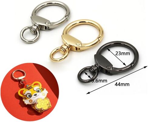 30Pcs Round Spring Snap Hooks with Swivel Ring, BetterJonny Inside Diameter 23mm Round Spring Keyrings Buckle Snap Clip Trigger for Keychain Bags Purse Craft DIY Accessories(3 Colors) in Saudi Arabia