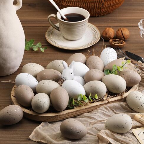 Weysat 32 Pcs Easter Speckled Eggs Neutral Plastic Fake Chicken Eggs 2.36'' Textured Easter Decor Pastel Bowl Vase Fillers Farmhouse Spring Decorations for Vintage Home Table DIY Craft (Light Green) in Saudi Arabia