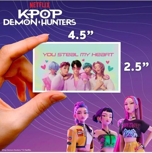 بطاقات وملصقات عيد الحب من Kpop Demon Hunters، 16 قطعة من تبادل الفصول الدراسية in Kuwait