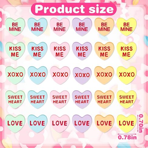 125 Pcs Valentine's Day Conversation Hearts Vase Filler Valentines Heart Ornament for Floating Candles Love Heart Centerpiece for Valentine Wedding Home Table Party Decor in Saudi Arabia