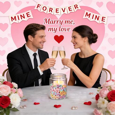 125 Pcs Valentine's Day Conversation Hearts Vase Filler Valentines Heart Ornament for Floating Candles Love Heart Centerpiece for Valentine Wedding Home Table Party Decor in Saudi Arabia